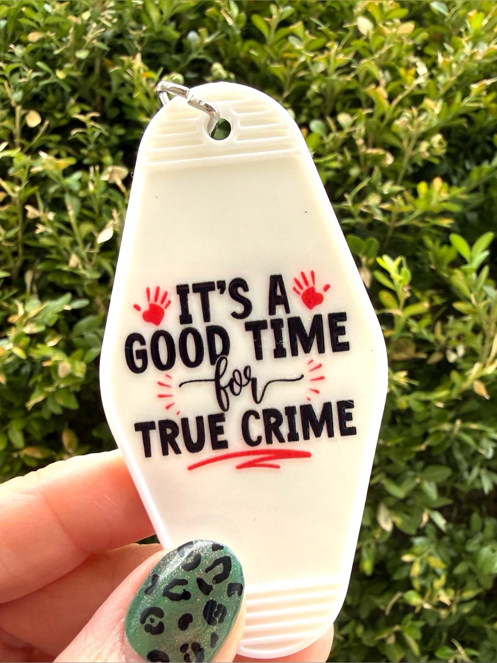 Vintage style motel key 3.5” keychain true crime fan crime shows gift idea